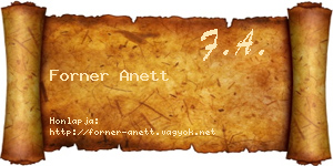 Forner Anett névjegykártya